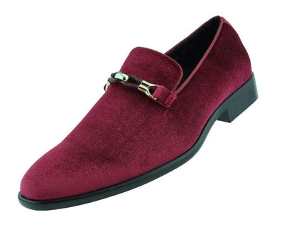 Amali Aller Men's Velvet Slippers Burgundy Velvet