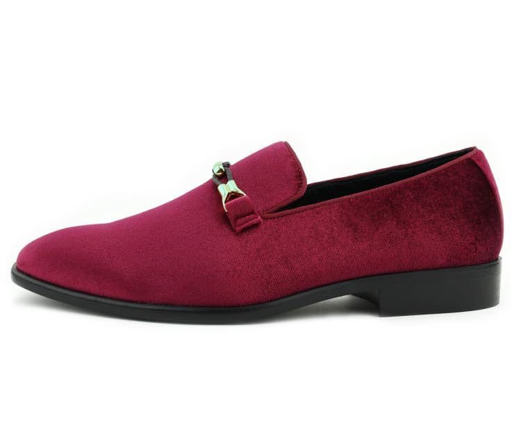 Amali Aller Men's Velvet Slippers Burgundy Velvet