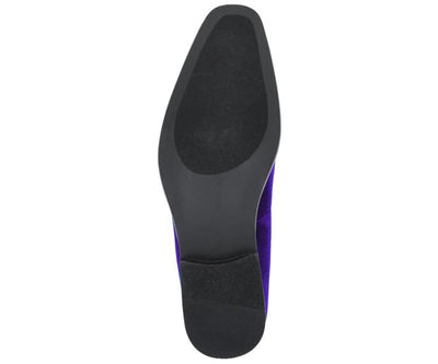 Amali Aller Vibrant Purple Velvet Smoking Slippers For Men