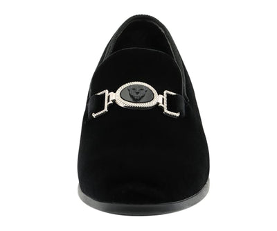 Amali Antonio Men's Black Royal Slip On Dress Shoes