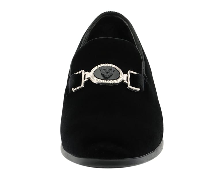 Amali Antonio Men's Black Royal Slip On Dress Shoes