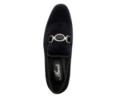 Amali Antonio Men's Black Royal Slip On Dress Shoes