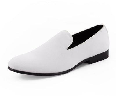 Amali Aries Velvet Elegance Loafers Men’s White Velvet