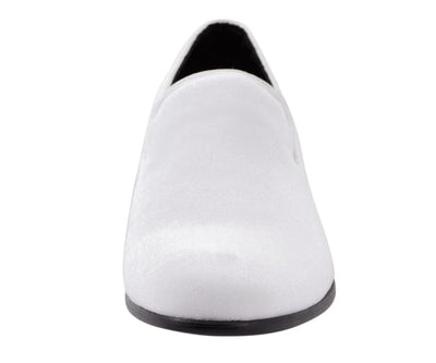 Amali Aries Velvet Elegance Loafers Men’s White Velvet