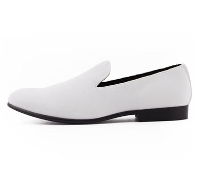 Amali Aries Velvet Elegance Loafers Men’s White Velvet