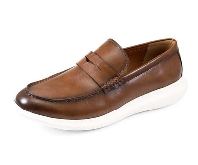 Amali Arvin Men's Cognac Slip On Loafers Leather