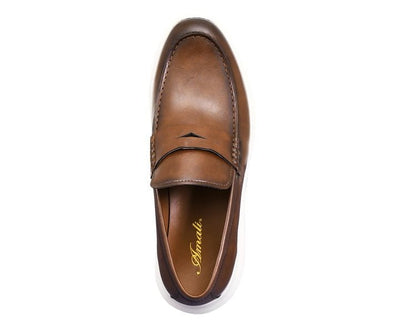 Amali Arvin Men's Cognac Slip On Loafers Leather
