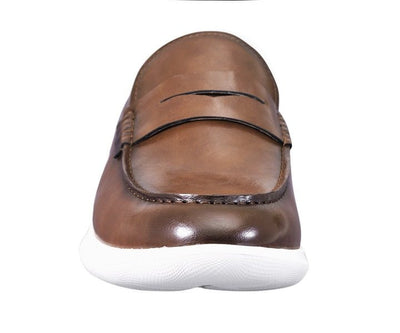 Amali Arvin Men's Cognac Slip On Loafers Leather
