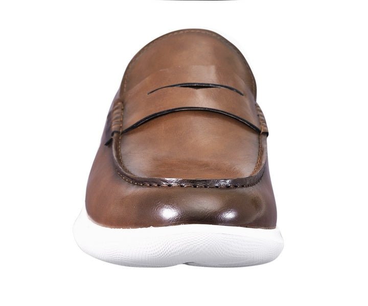Amali Arvin Men's Cognac Slip On Loafers Leather