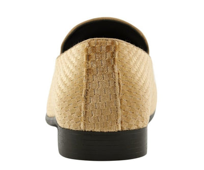 Amali Blaze Gold Velvet Slip On Shoes