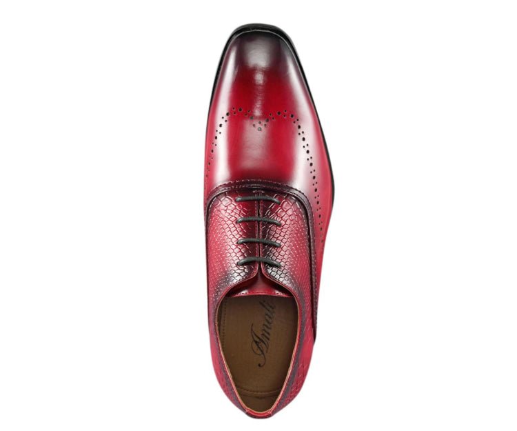 Amali Burke Men’s Red Leather Oxford Dress Shoes
