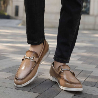 Amali Cahill Classic Loafers Men’s Leather Beige