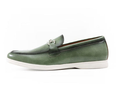 Amali Cahill Emerald Elegance Men’s Leather Loafers