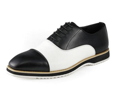 Amali Camden Classic Oxford Dress Shoes Men's Black and White