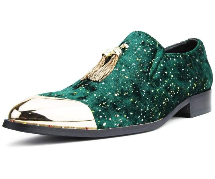 Amali Chaz Men's Green Luxury Velvet Smoking Slippers