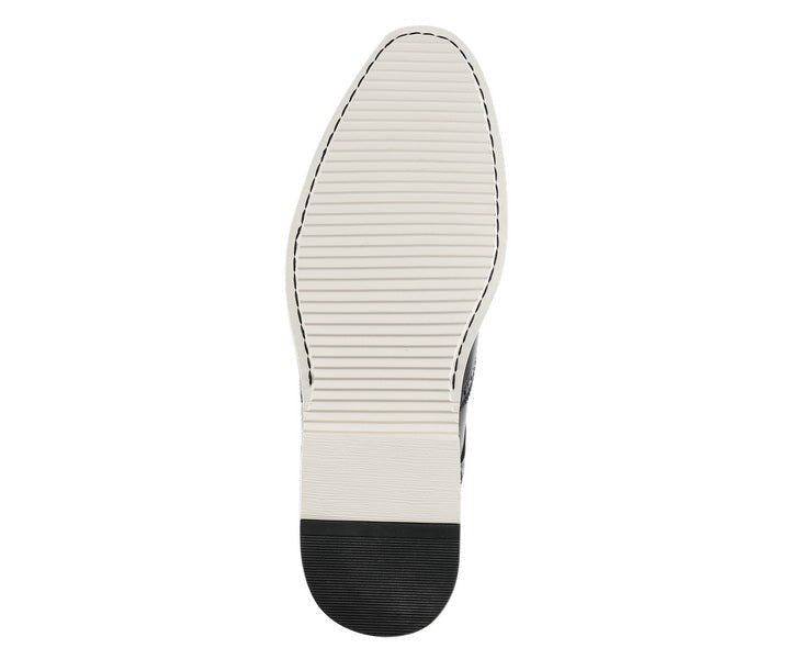 Amali Dario Men's Black Leather Noir Monk Strap Shoes