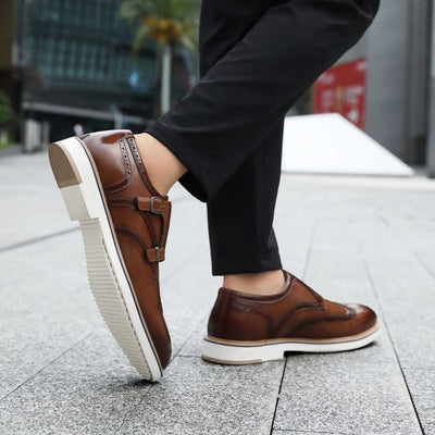 Amali Dario Monk Strap Shoes Men’s Smooth Cognac Leather