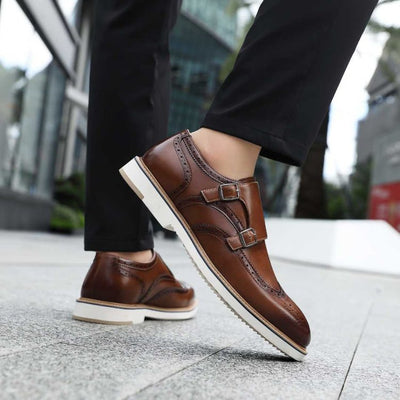Amali Dario Monk Strap Shoes Men’s Smooth Cognac Leather