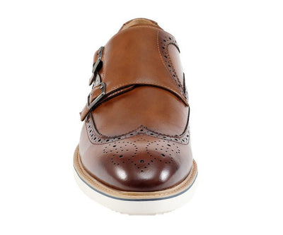 Amali Dario Monk Strap Shoes Men’s Smooth Cognac Leather