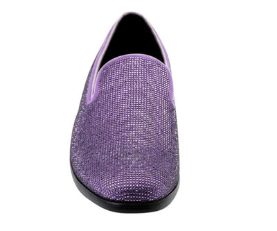 Amali Dazzle Men's Lavender Suede Slip on Loafers