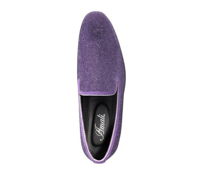 Amali Dazzle Men's Lavender Suede Slip on Loafers