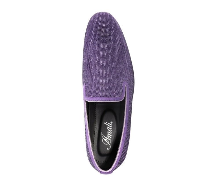 Amali Dazzle Men's Lavender Suede Slip on Loafers