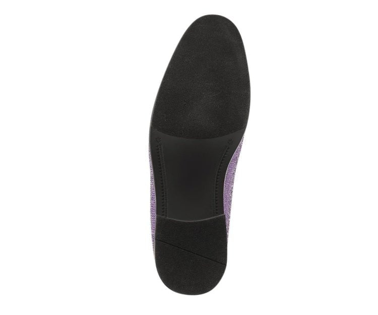 Amali Dazzle Men's Lavender Suede Slip on Loafers