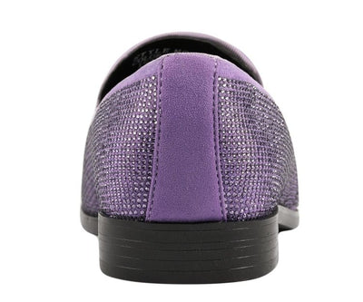 Amali Dazzle Men's Lavender Suede Slip on Loafers