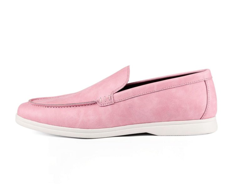 Amali Deniz Men's Pink Suede Slip On Loafers
