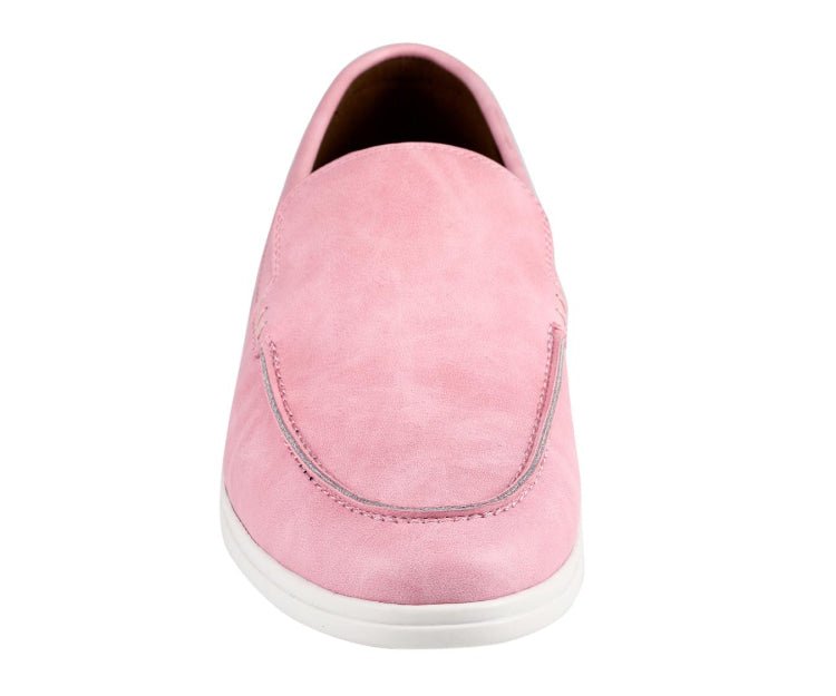 Amali Deniz Men's Pink Suede Slip On Loafers