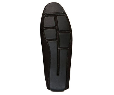 Amali Ecker Black Men’s Suede Moccasins With Gold Chain