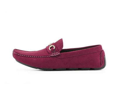Amali Ecker Burgundy Men’s Suede Driving Moccasins