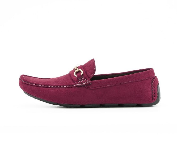 Amali Ecker Burgundy Men’s Suede Driving Moccasins