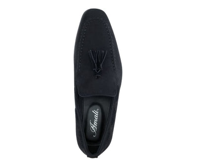 Amali Emperor Black Men's Velvet Tassel Loafers