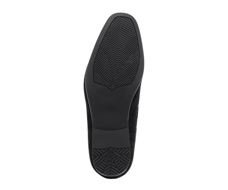 Amali Emperor Black Men's Velvet Tassel Loafers
