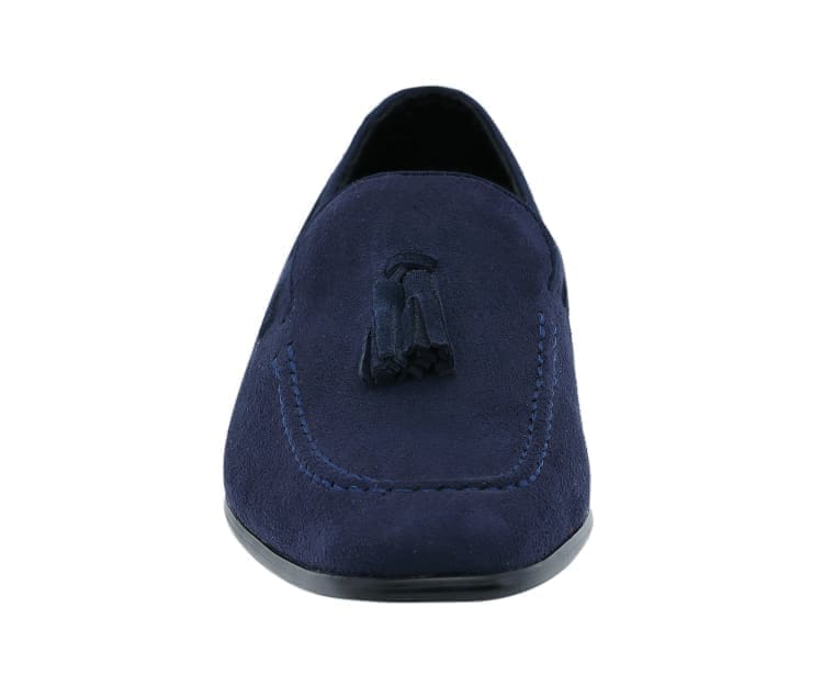 Amali Emperor Navy Men’s Velvet Tassel Loafers