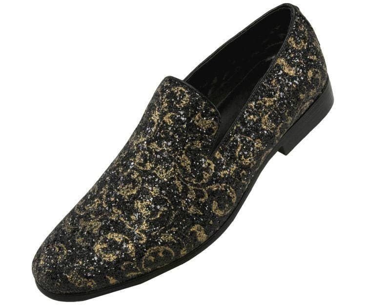 Amali Erin Gold Paisley Glitter Women’s Smoking Slippers