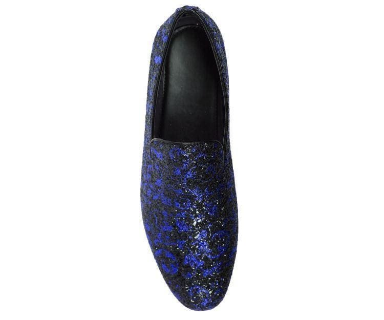 Amali Erin Royal Paisley Glitter Tux Slippers Men's