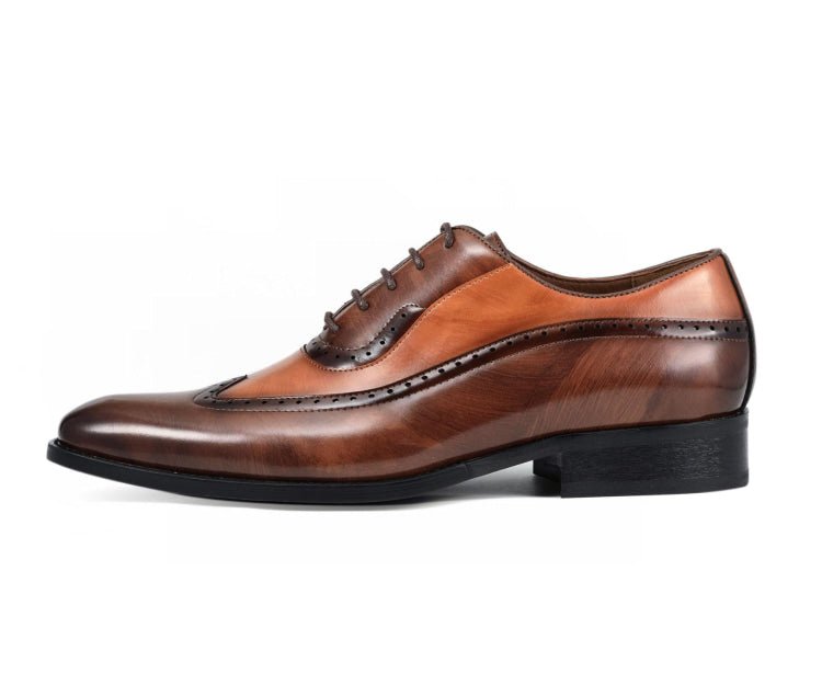 Amali Everett Distinguished Tan Wingtip Oxfords Men’s Leather
