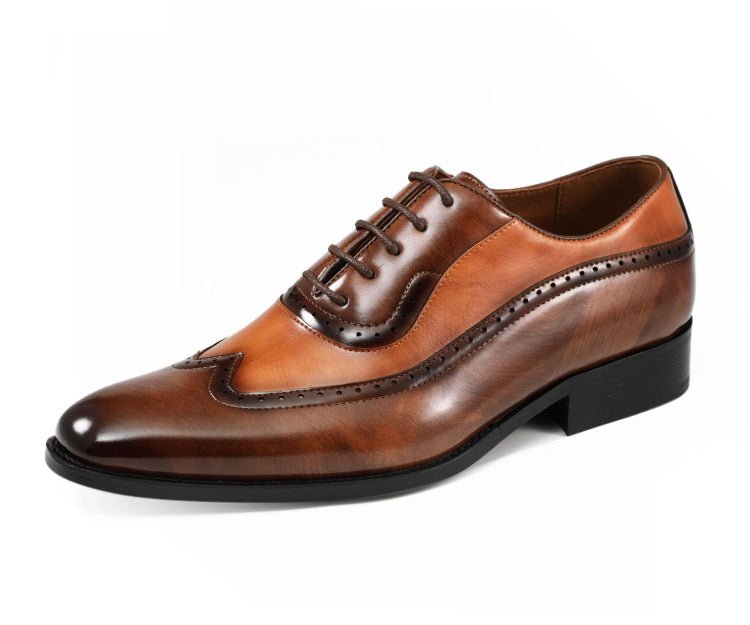 Amali Everett Distinguished Tan Wingtip Oxfords Men’s Leather