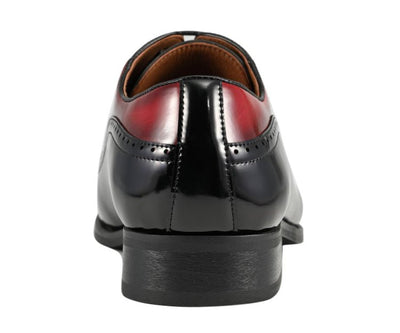 Amali Everett Two Tone Men's Black and Red Leather Wingtip Oxfords