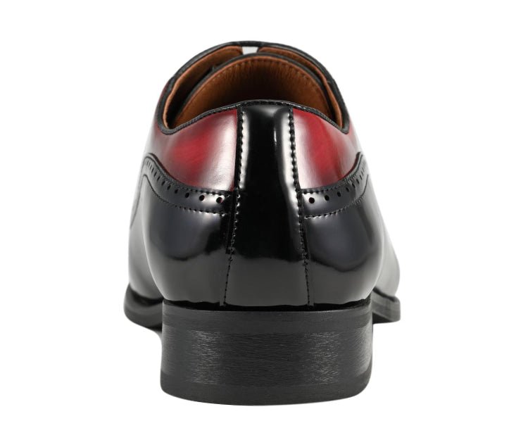 Amali Everett Two Tone Men's Black and Red Leather Wingtip Oxfords