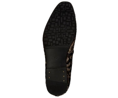 Amali Fabian Men's Navy LEather Slip On Loafers with Sequins