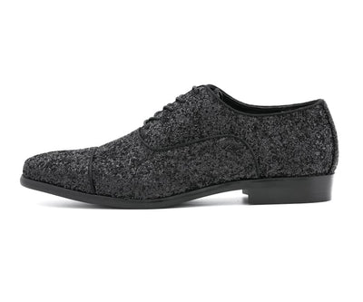 Amali Glamorous Glitter Oxfords Men’s Black Glitter
