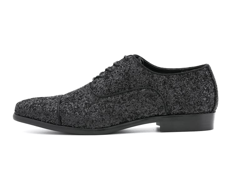 Amali Glamorous Glitter Oxfords Men’s Black Glitter