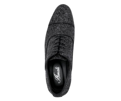 Amali Glamorous Glitter Oxfords Men’s Black Glitter