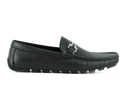 Amali Harry2 Men’s Perforated Loafers Black Man Made