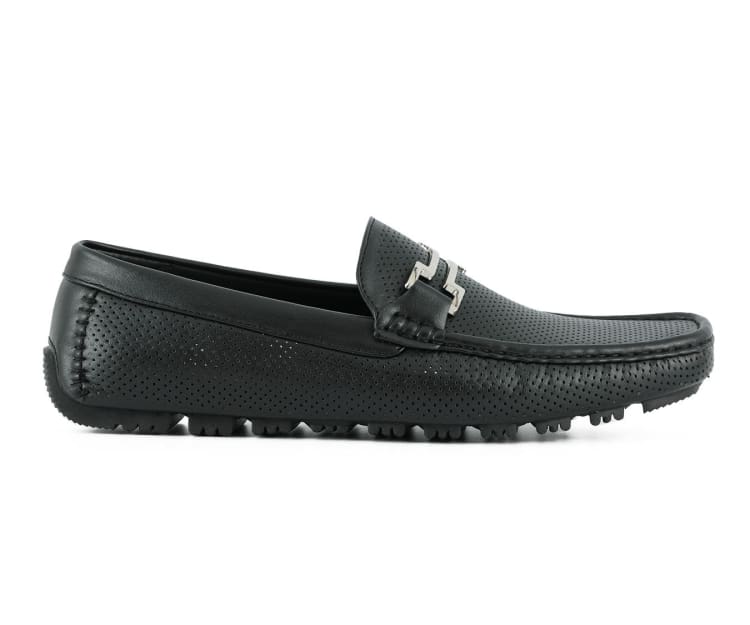 Amali Harry2 Men’s Perforated Loafers Black Man Made