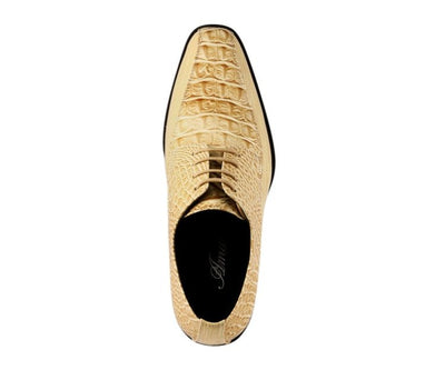 Amali Harvey Croc Men's Taupe Animal Print Sophisticated Oxford Shoes