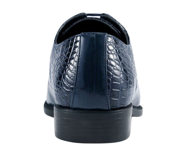 Amali Harvey Croc Men's Navy Blue Animal Print Sophisticated Oxford Shoes
